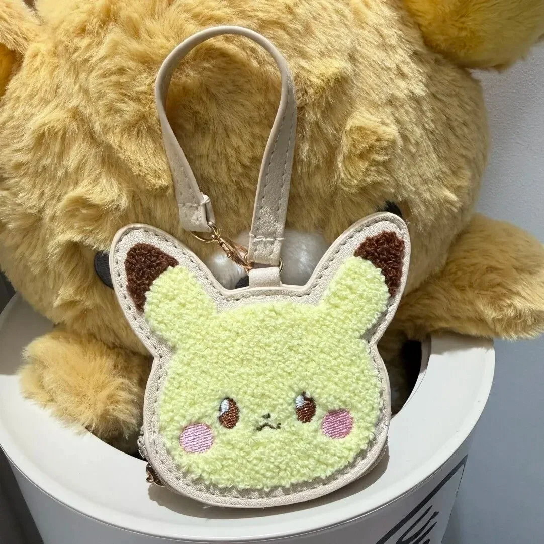 Daily Portable Storage Pokepeace Coin Purse Pikachu Piplup Rowlet Scorbunny Tandemaus Chenille PU Leather Wrist Pouch for Fans - view 4