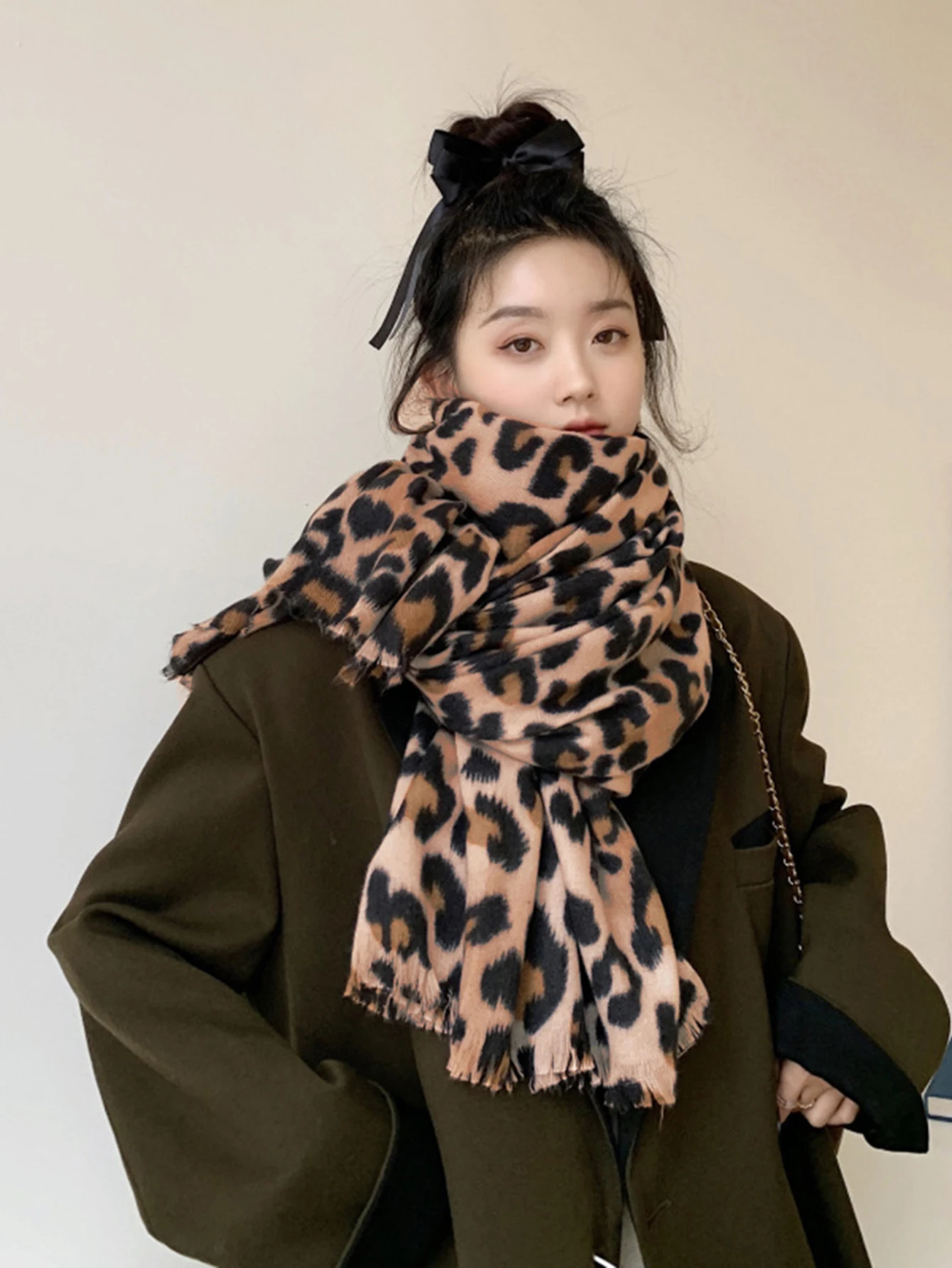 

Leopard New Style Shawl Wraps Imitation Cashmere Scarf Windproof Winter Warm Classic Versatile Scarf 210*80cm