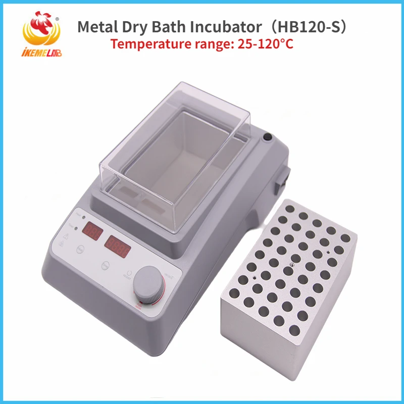 

IKEME Mini Metal Dry Bath Incubator HB120-S LED 0.2ml-50ml PCR PRP Blood Collection Tube Thermostat Laboratory Heating Equipment