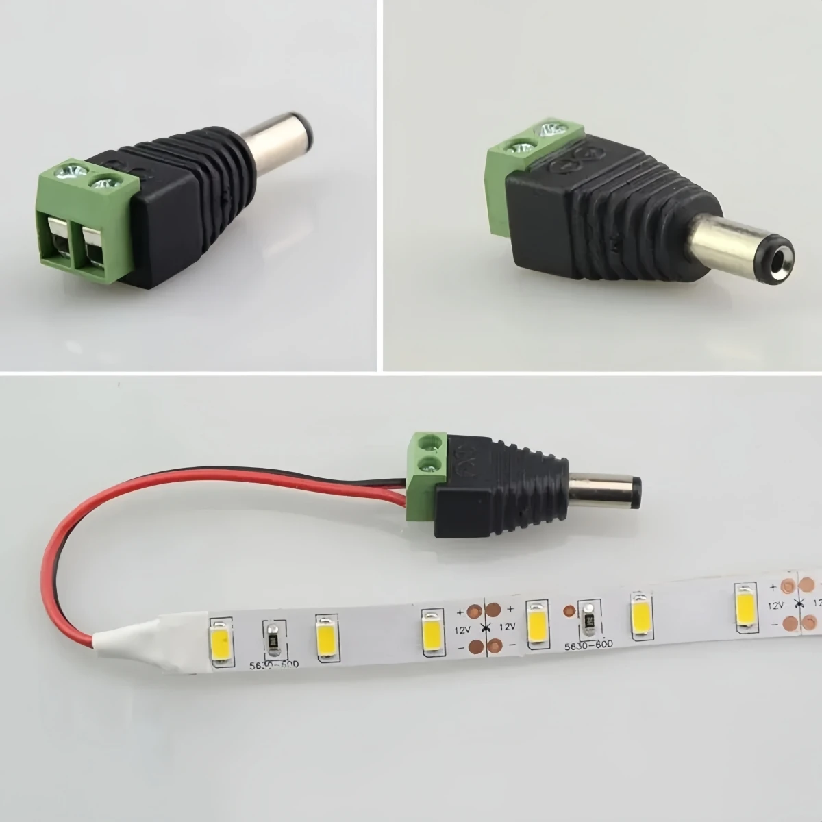 موصلات تيار مستمر للإناث والذكور ، محول قابس الطاقة ، الرافعات ، موصل المقابس للون الواحد ، شريط ليد ، كاميرا CCTV ، 50 زوجًا