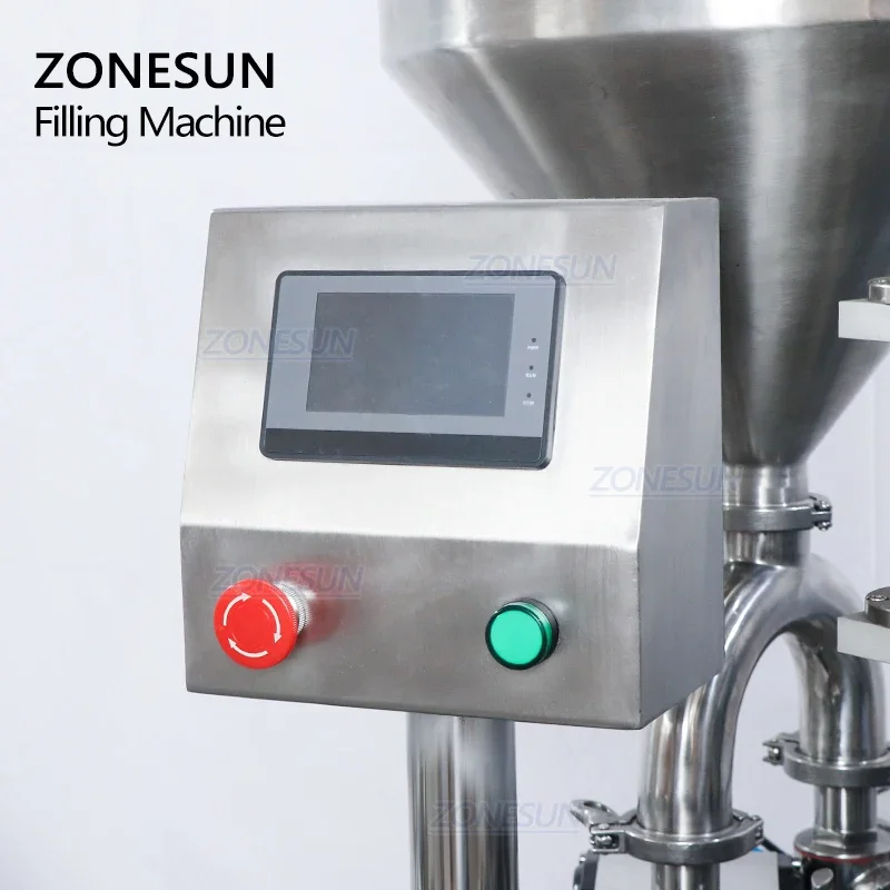 ZONESUN Custom Full Automatic Cream Paste Beverage Juice Bottle Vial Filling And Capping Machine for Cosmetic