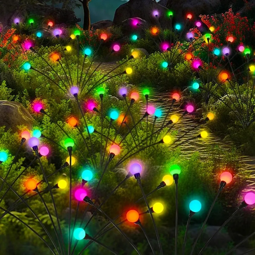1PC/2PC 6/8/10/12 Heads Solar Courtyard Light, Outdoor Waterproof LED Firefly Light, Suitable For Garden Landscape Decoration