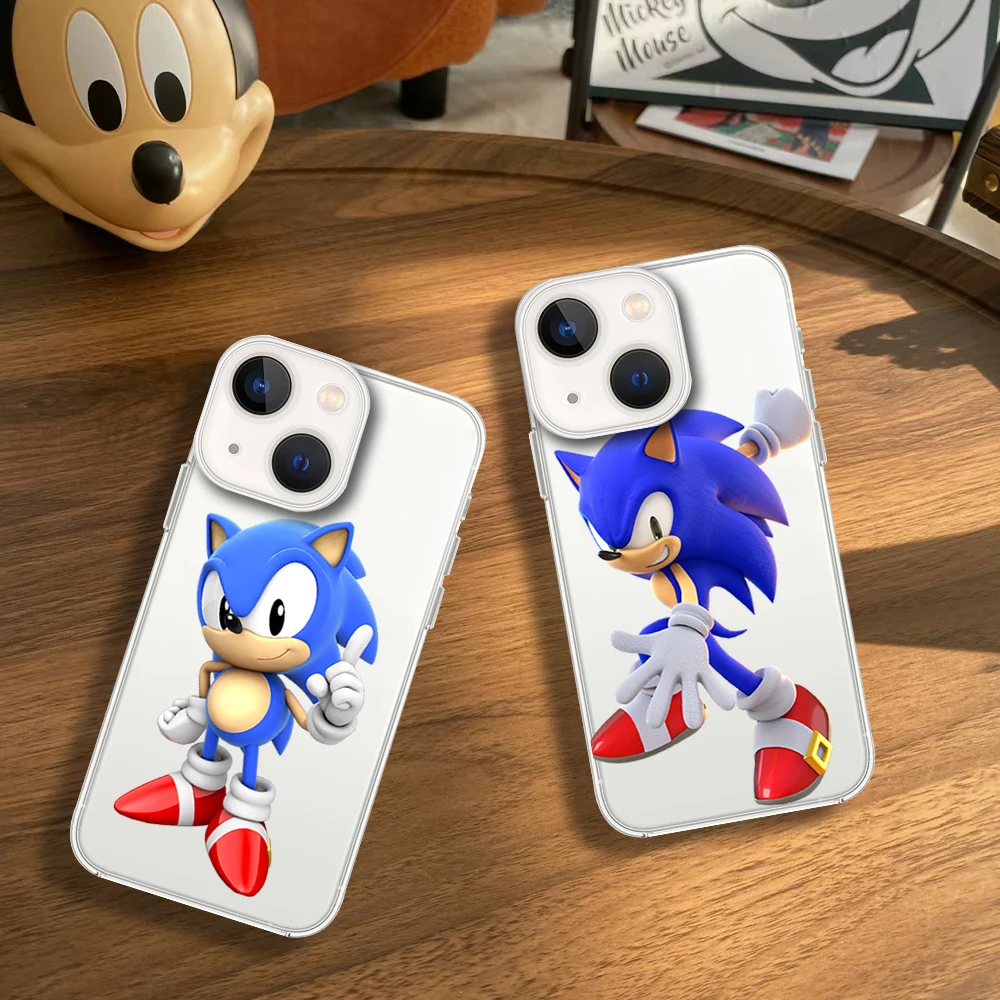 S-Sonic The H-Hedgehog Transparent Soft TPU Silicone Phone Case For iPhone 16 11 12 13 14 15 Pro Max