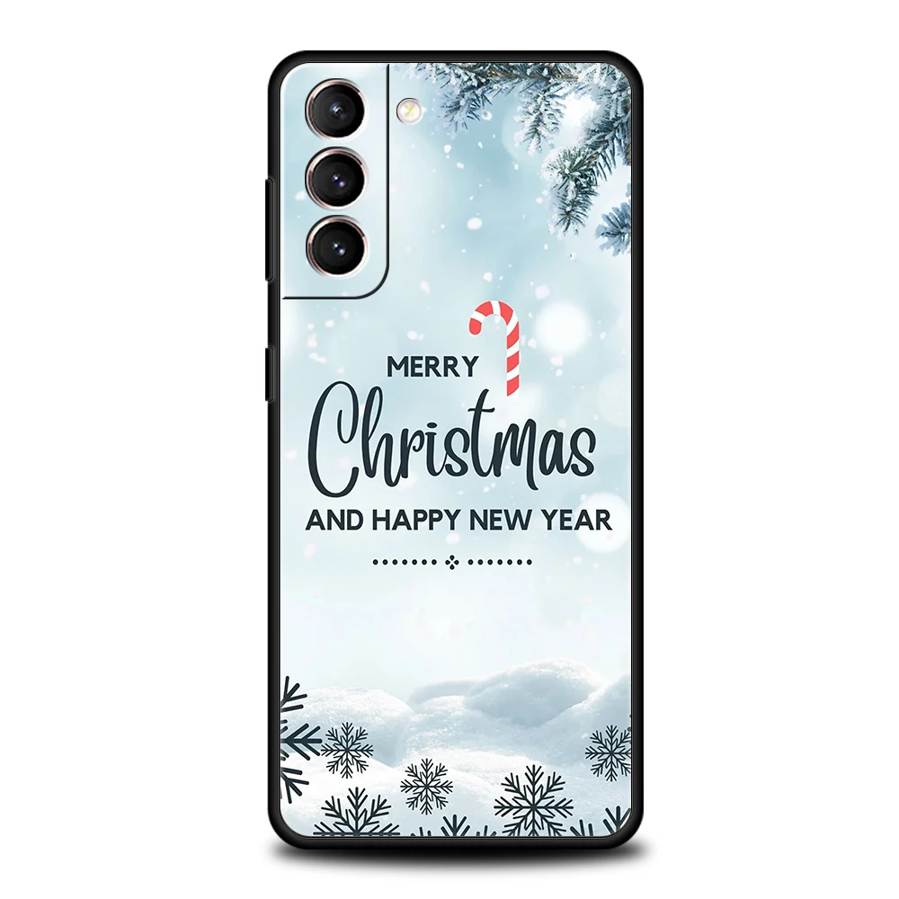 삼성 갤럭시 S24, S23, S22, S20, S21 FE 울트라, S24, S23, S10, S10E, S9, S8 플러스, 5G 휴대폰 커버 가방, 겨울 메리 크리스마스 휴대폰 케이스