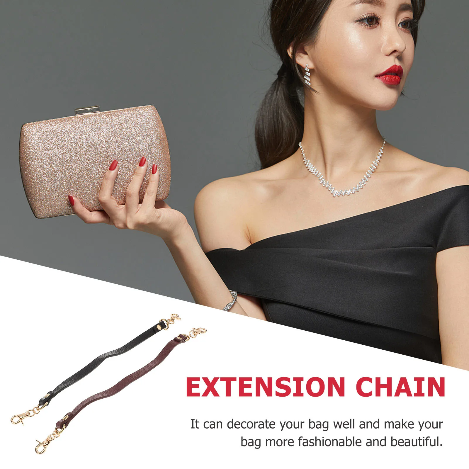 

2Pcs Strap Extension for Bags Alloy DIY Bag Accessories Replacement Strap for Handbag Shoulder Purse Crossbody All-Match