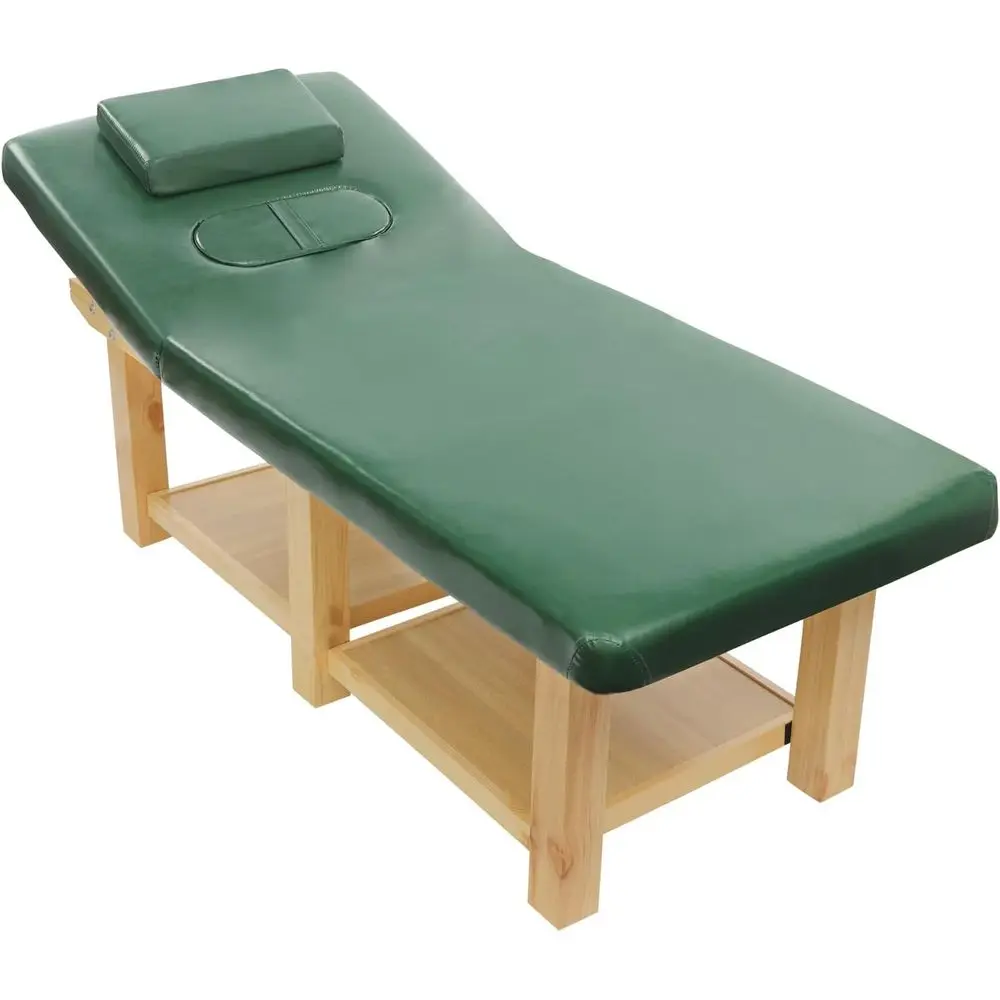 

Adjustable 0-45° Backrest Massage Table with Storage, 882lbs Capacity, Green Esthetician Bed for Spa, Salon, and Tattoo Use