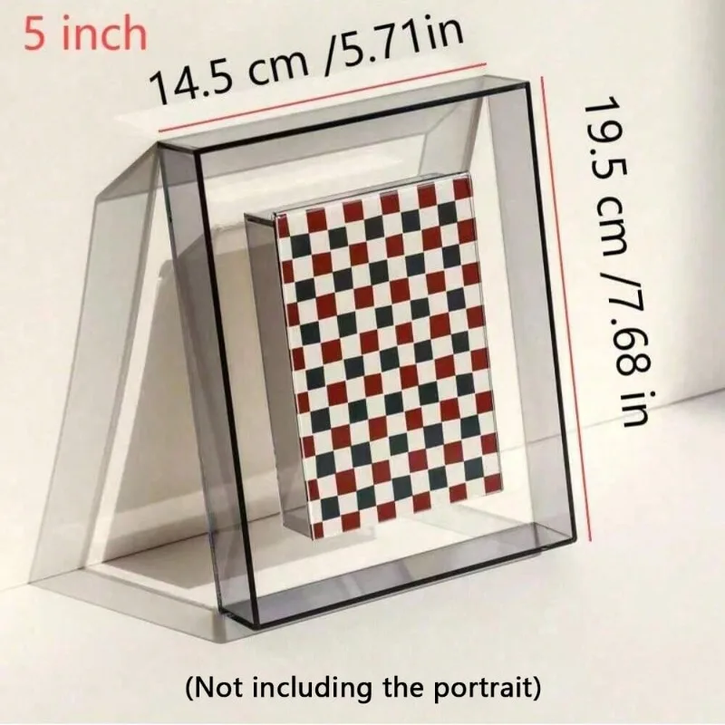Colorful Acrylic Photo Frame Box, 5 Inch Display Stand
