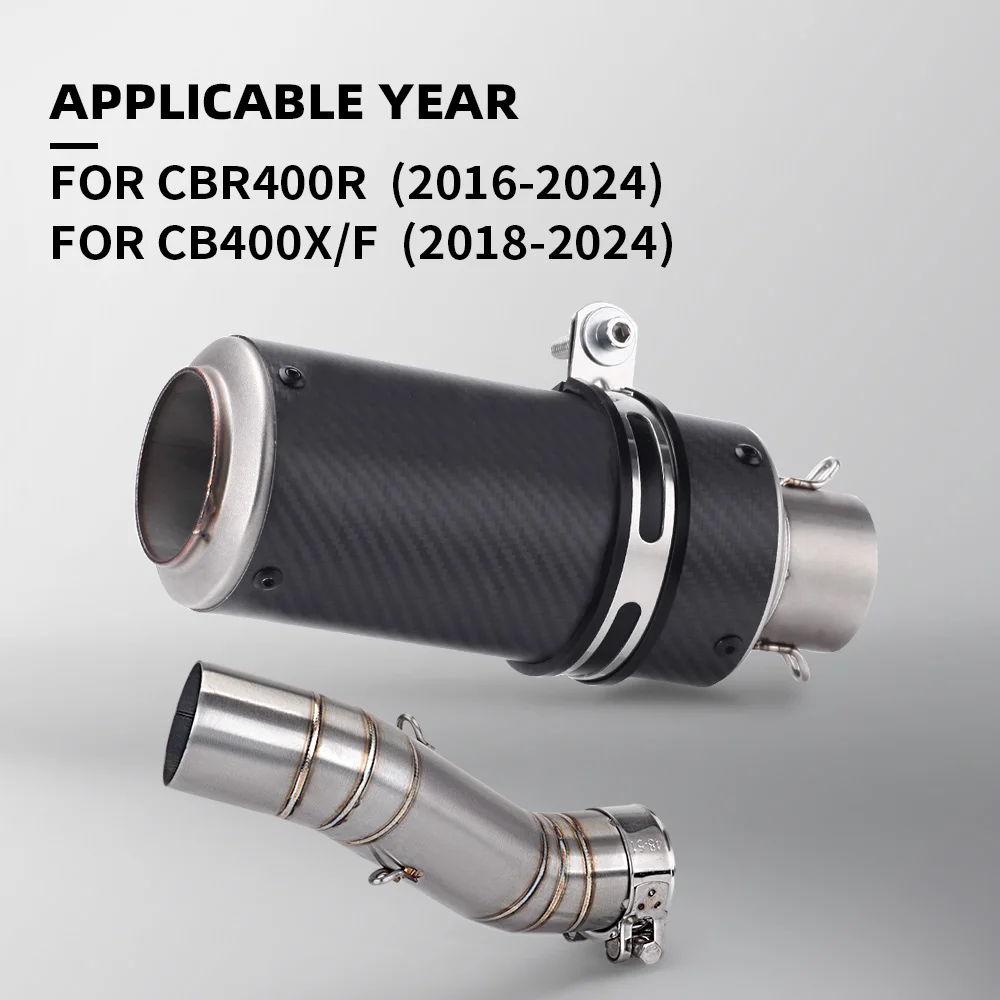 

Motorcycle Exhaust mid Link Pipe for CB400R 2016-2024 CB400X CB400F 2018-2024 51mm Muffler Performance Upgrade Accessory