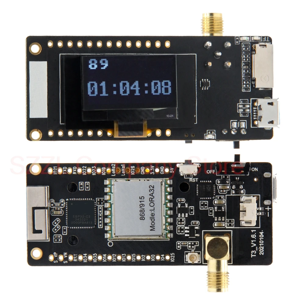 LoRa32 V2.1_1.6 Version 433/868/915Mhz ESP32 LoRa OLED 0.96 Inch SD Card Bluetooth WIFI Wireless Module ESP-32 SMA