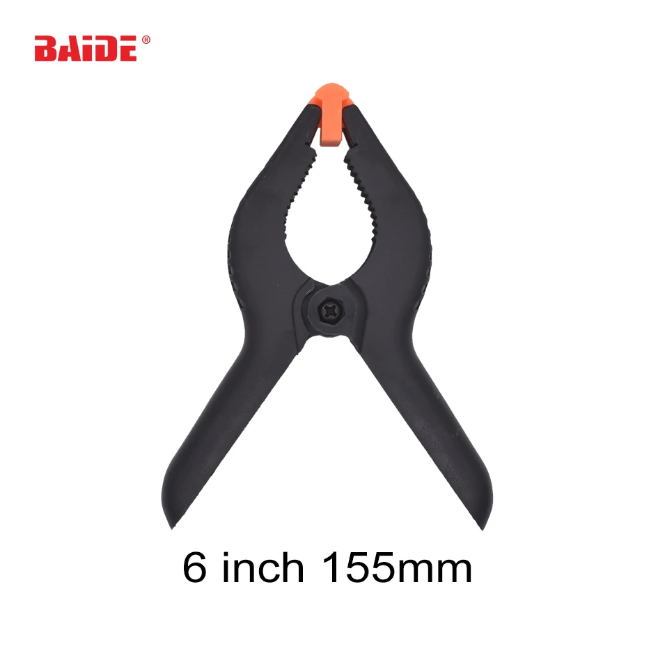 

Black 6" inch 155mm Fastening Clamp Plastic Clip Fixture Glued LCD Screen Repair Tools Non-slip Adjustable Ends 50pcs/lot