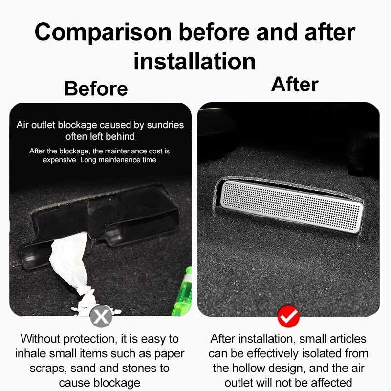 ل BYD ليوبارد 5 2023-2025 مكافحة حجب المقعد الخلفي مقعد السيارة الخلفي تنفيس الهواء مصبغة حامي التهوية الفولاذ المقاوم للصدأ ملحق