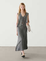 Ethereal MD 2025 massidutti spring new style of Women's casual fashion French grey knot knit vest sleeveless cardigan