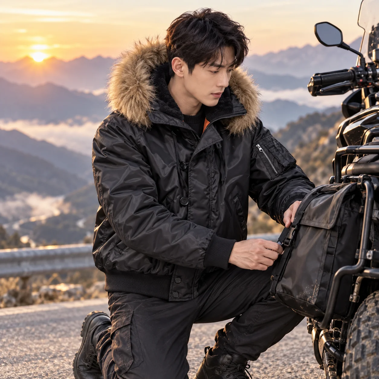Fur Collar Bomber Winter Jacket Men Thick Warm Cotton Liner Military Outwear Coats Ma-1 Pilot Flight Hooded Windproof Parkas