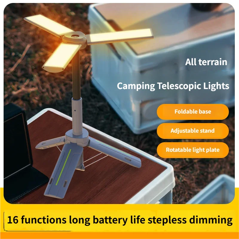 

Portable Folding Camping Light Tent Atmosphere Light Retractable Work Light Fishing Flashlight Outdoor Emergency Lanterns
