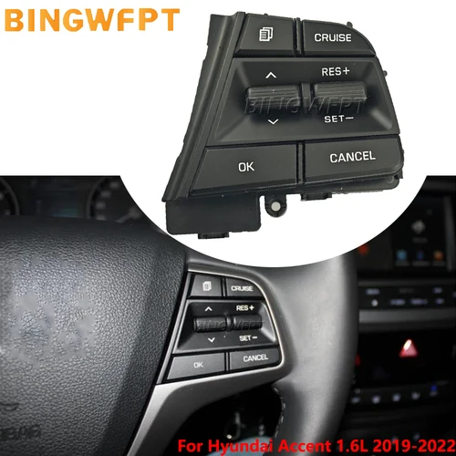 Imagen 1 del producto Interruptor de botón para Hyundai ACCENT 2019 2020 2021 2022 2023 Control de crucero multifunción volante accesorios de coche derecho