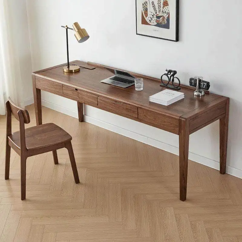 

Североамериканский стол из черного ореха, простой прямоугольный письменный стол, домашний кабинет, стол из цельного дерева