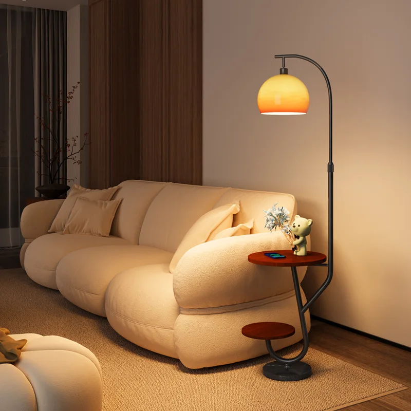 Medieval style grapefruit floor lamp living room sofa next to the bed and breakfast bedroom integrated coffee table retro
