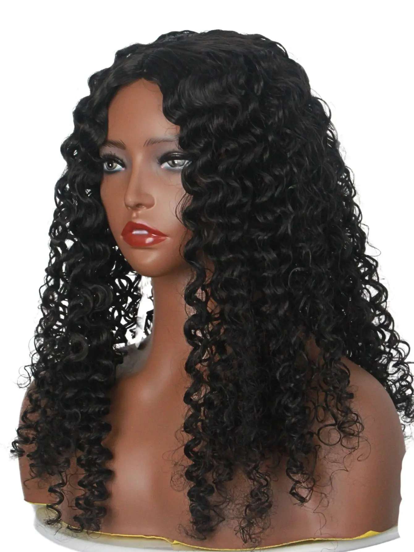 

Black Natural Fluffy Center - Parted Curl Wig, Afro Long Curly Hair Wig, Suitable for Daily Wear