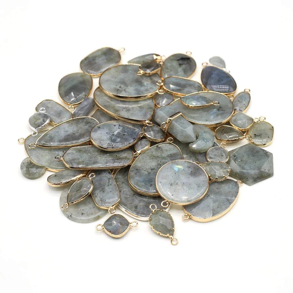 

Natural Glitter Stone Faceted Connector Gemstone Charms for Jewelry Making Diy Bracelet Necklace Earrings Accessories Gift