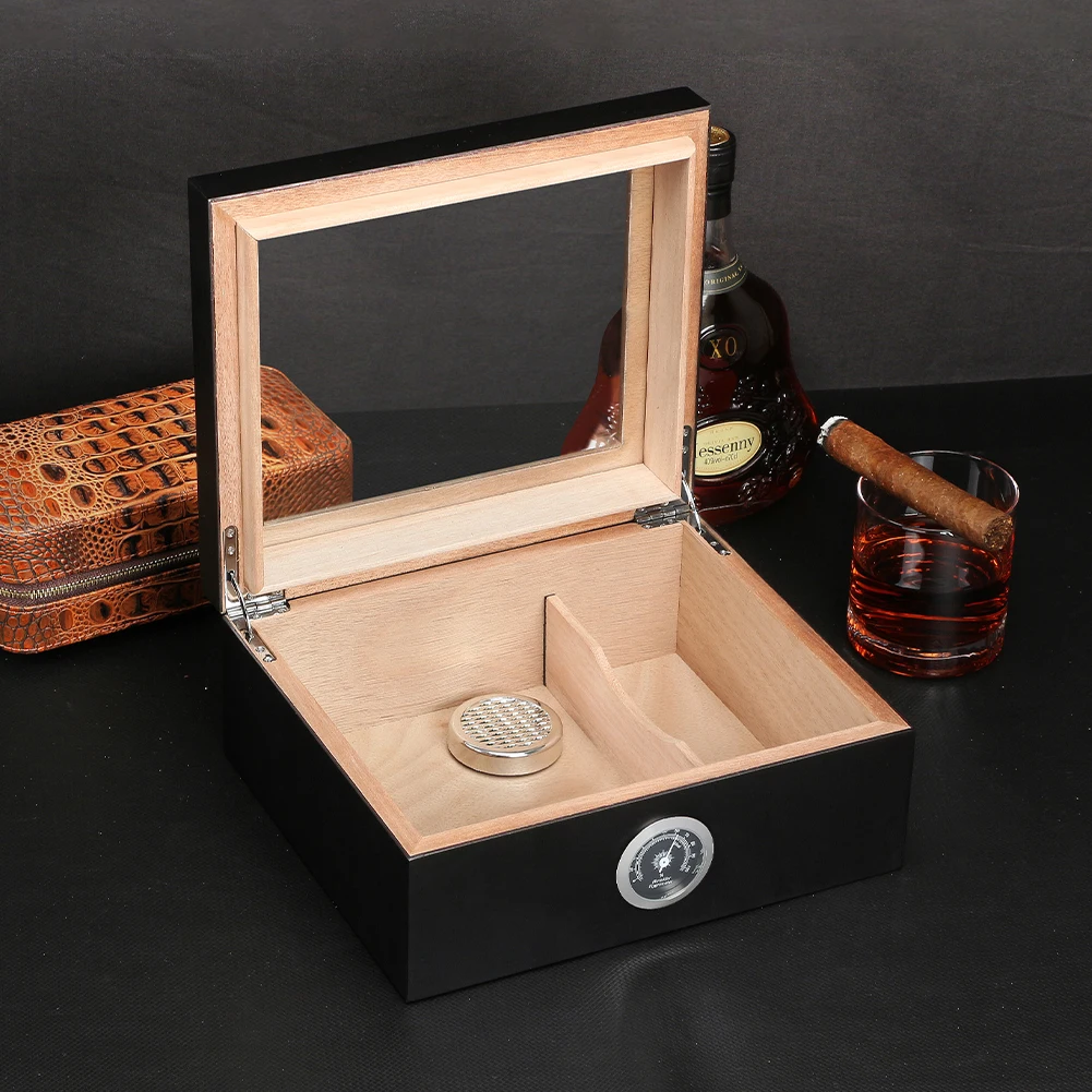 

Galiner Cedar Wood Cigar Humidor with Mechanical Hygrometer Large Capacity Simple Fashion Cigars Storage Box with Humidifier