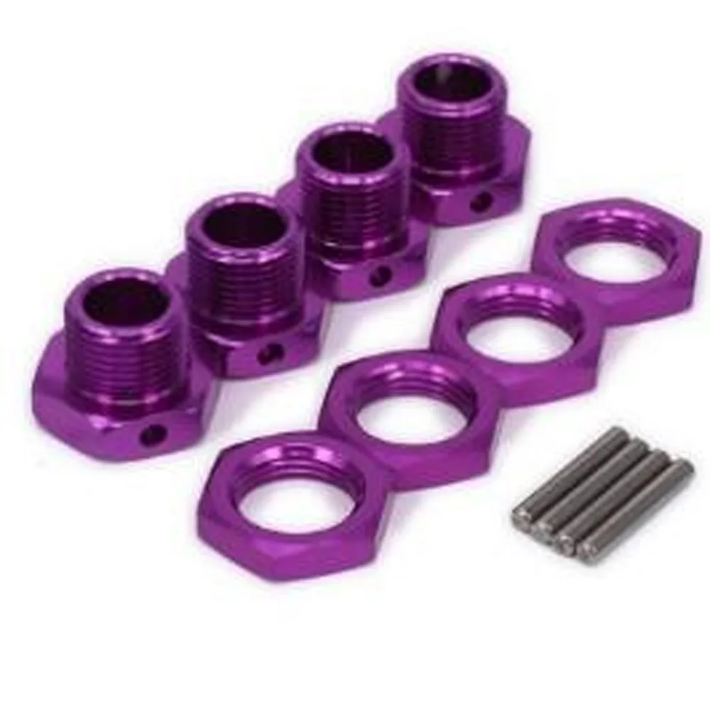 YSIDO 알루미늄 육각 휠 너트 어댑터, 1/8 1/7 서밋 E-Revo ARRMA 버기 HSP 94762 94081 RC 카용, 17mm, 4 개