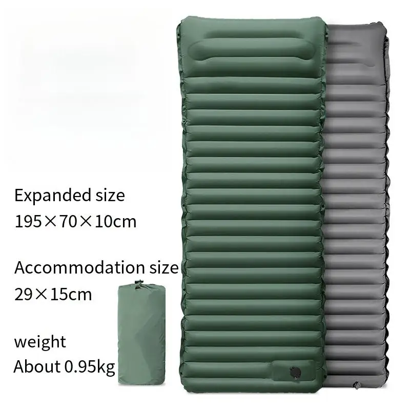 

2025 Foot-Pump TPU Camping Mattress 195x70cm | 3-Min Inflation & 8H Air Retention | 0.95KG Ultra-Portable