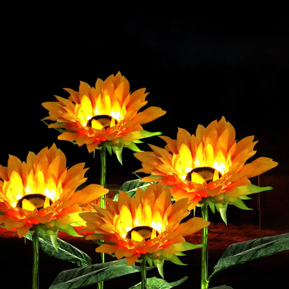 Solar Energy Lamp Garden Light Outdoor Retro Decor Sunflower Shape Lighting Tool