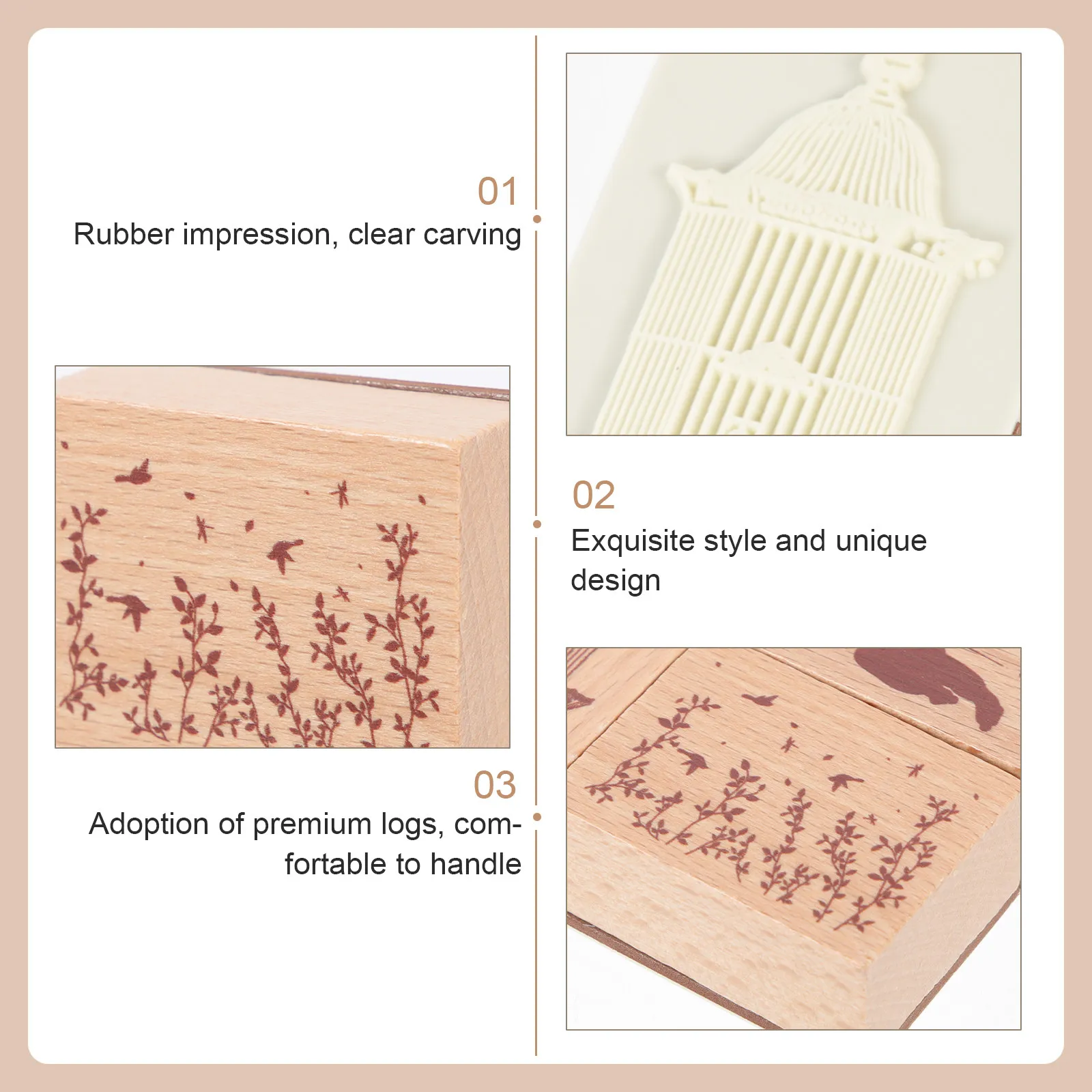 

1pcs Diy Stamp Set Premium Rubber Wood Stamps For Scrapbook Diary Card Making Wooden Seal Craft Tool Decorative Stamps Diy