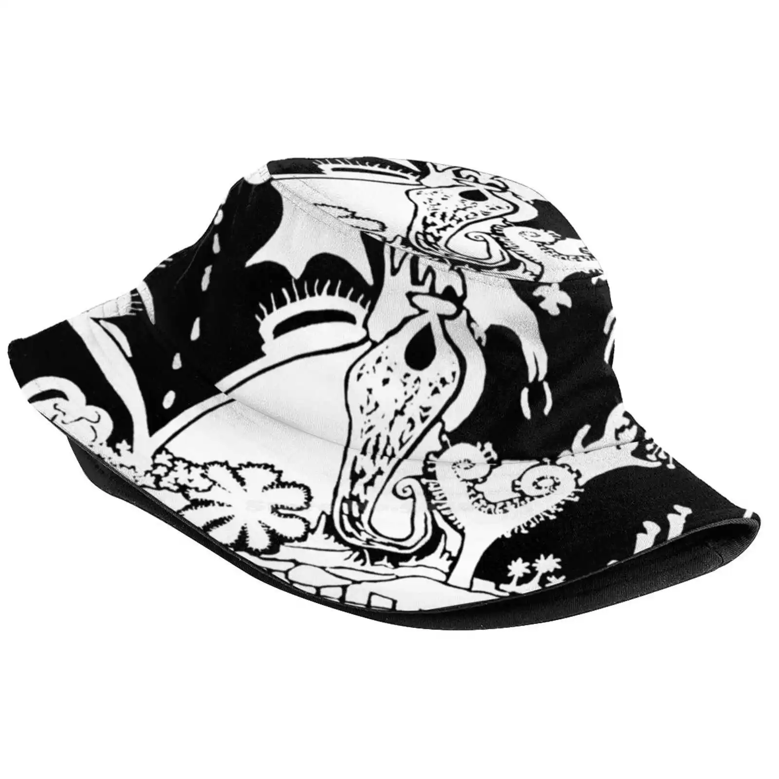 Carnivorous Plants ( White ) Unisex Fisherman Hats Cap Carnivorous Plant Sundew Venus Flytrap Pitcher Desert Bird Black And