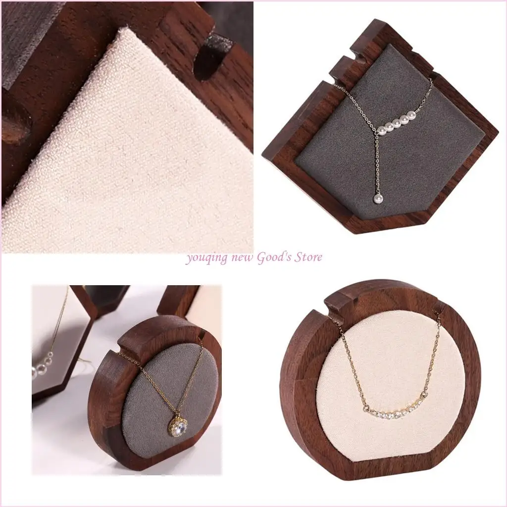 

57QA Подставка для подвески из орехового дерева ручной работы, легкая сборка, держатель для ювелирных изделий, текстура дерева