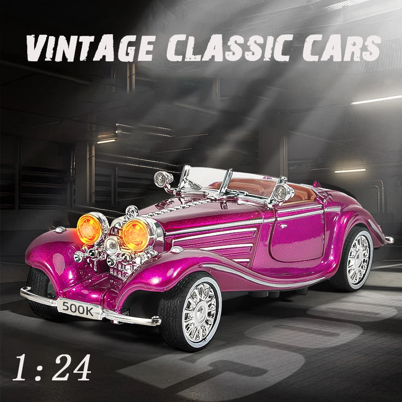 

1/32 Duplex Classic Car 500K Alloy Model Diecast Metal Simulation Sound Light Pull Back Children's Toy Collectibles gifts