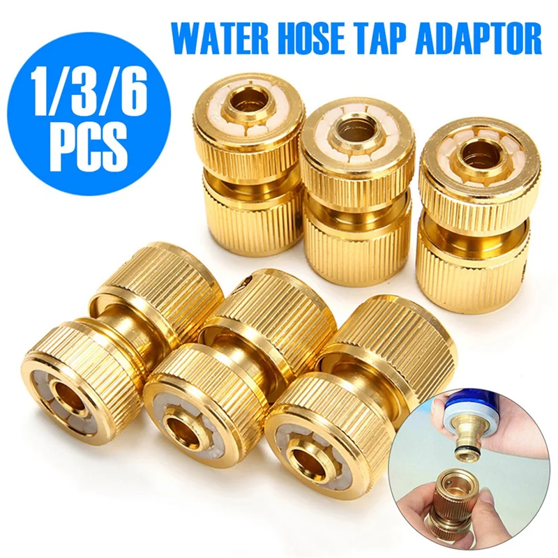 6Pcs Water Tap Hose Adaptor 1/2 Inch Pipe Connector Fitting Set Quick-Release Garden Hose Coupling Systems for Watering