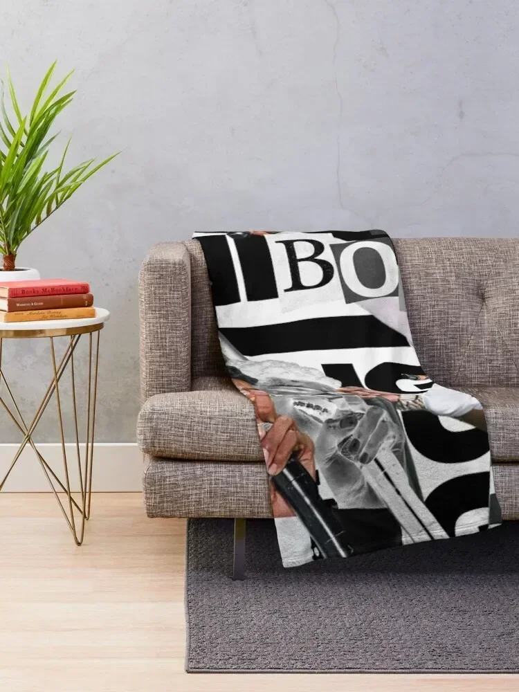 Youngboy | B&W Billionaire Collage Throw Blanket Flannels manga Soft Plaid For Sofa Thin Blankets