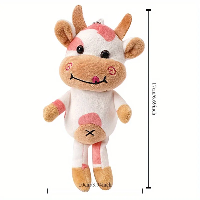 Forchetta forchetta, peluche mucca, portachiavi, zaino, ciondolo peluche