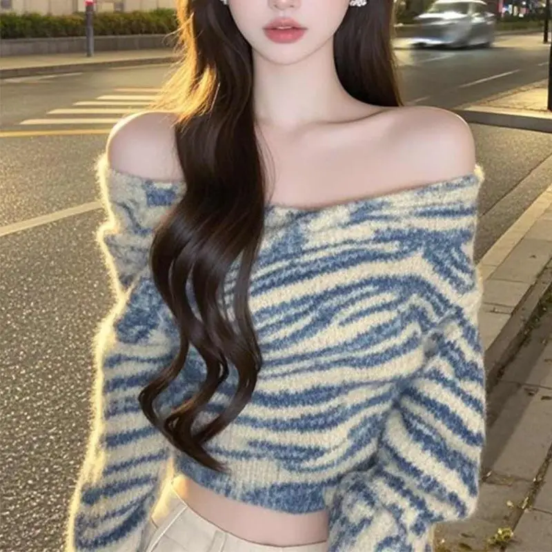 البلوزات لاعبا البلوفرات امرأة الخامس الرقبة عيد الميلاد سترة سيدة مطوي الكتف مطعم عشاء تاريخ ليلة الرومانسية أنيقة تناسب #2