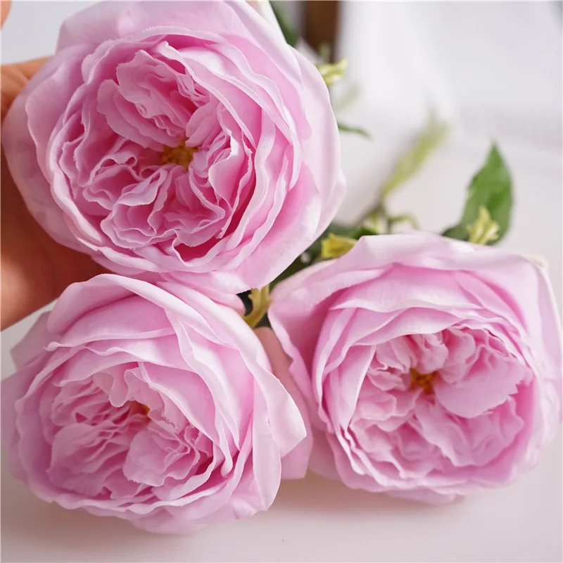 Wedding Decorative Simulation Roses Real Touch Cloth Flowers Garden Decoration Artificial Flower Austin Juliet Rose Branches