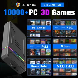 launchbox 3TB Game Hard Drive Consoles For Xbox/Xboxone/PS4/PS3/PS2/Wii/Switch/Saturn HDD With 10000+ Games Plug&Play For WIN PC