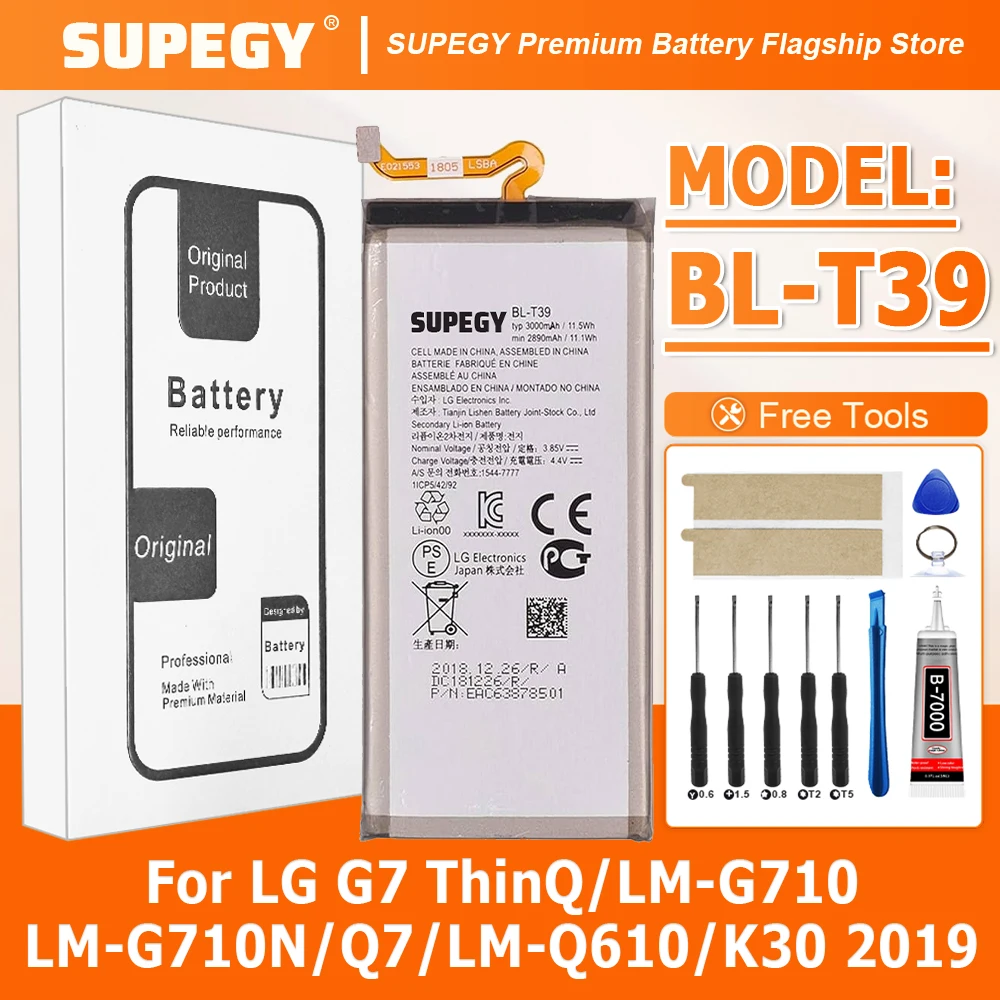 EOTABACC 100% New Original Battery BL-T39 For LG G7/Q7 ThinQ /G710 /Q7+ /LMQ610 /K40/G7 ONE/Q610/Prime 2 /K30 2019 Phone Battery