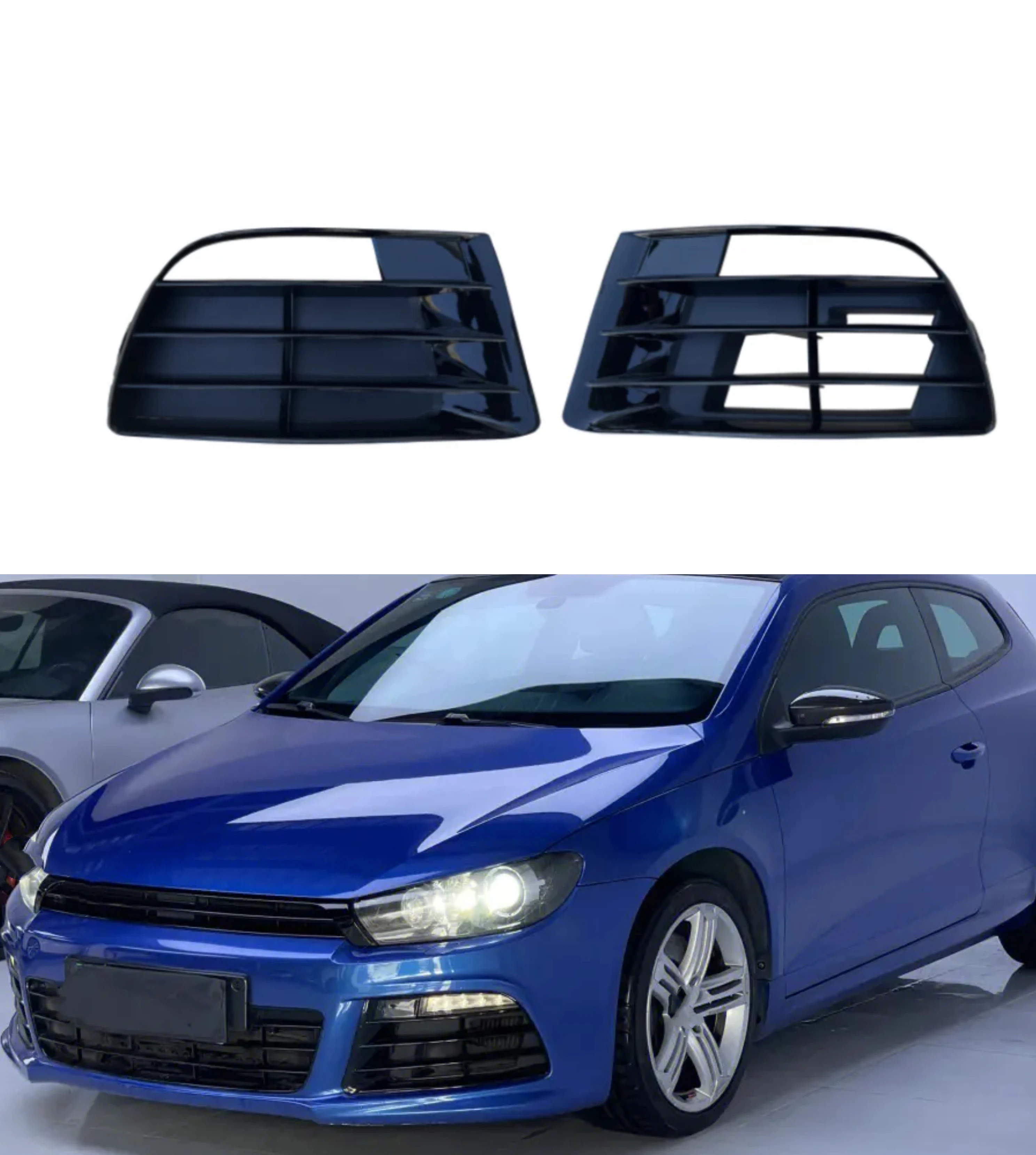 

Car Front Bumper Fog Light Lamp Cover Grille For Volkswagen VW Scirocco R 2009 2010 2011 2012 2013 2014 Lower Grill