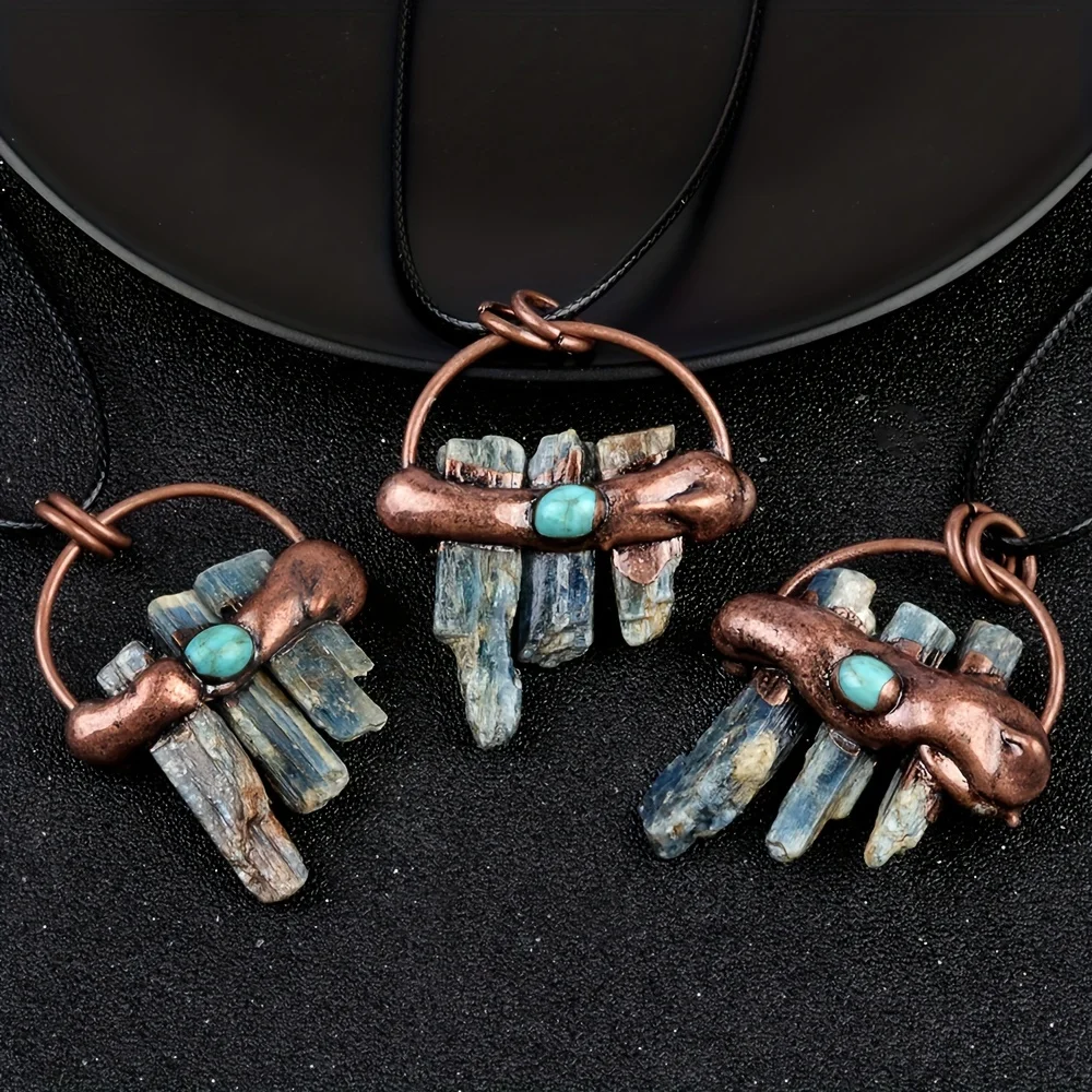 Handmade Talisman Quartz Necklace, Smoky Quartz Crystal Necklace, Copper Electroformed Pendant, Boho Amulet Jewelry