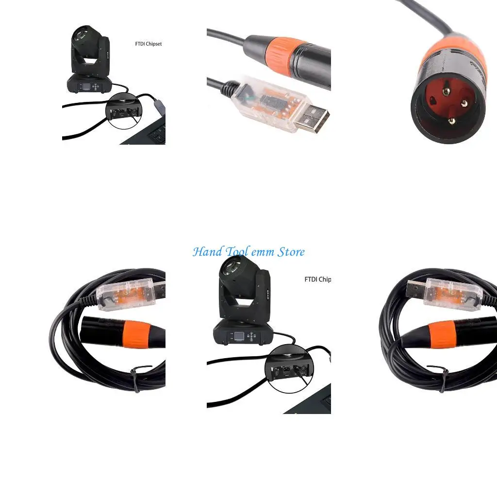 

H37F USB to RS485 DMX512 Adapter Cable 3Pin Aord Durability for Efficient Stage Lighting Control 1.80m 1.0m 3.0m