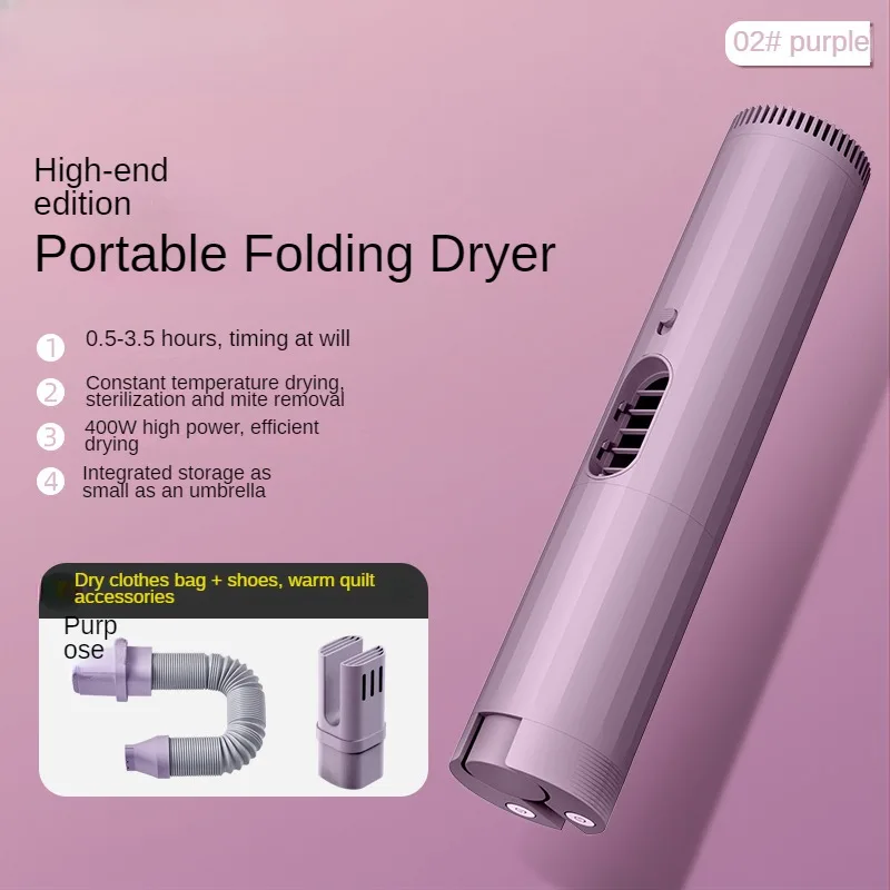 Clothes Dryer Portable Timer Sterilization Travel Folding Dryer Dormitory Clothes Warmer 220V Household Small Shoe Dryer