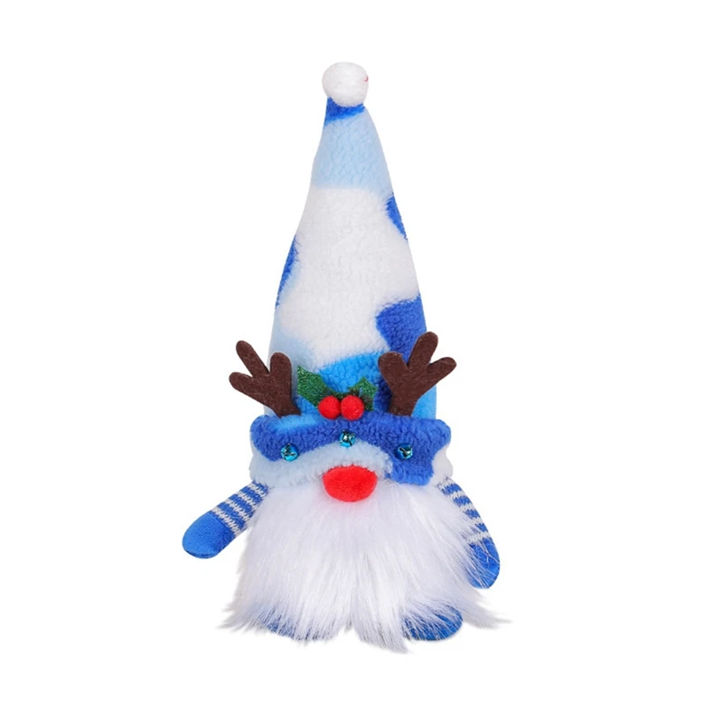 Christmas Gnome Doll Antlers With Lights Rudolph Doll Luminous Dwarf Ornaments For Home Xmas New Year Gifts