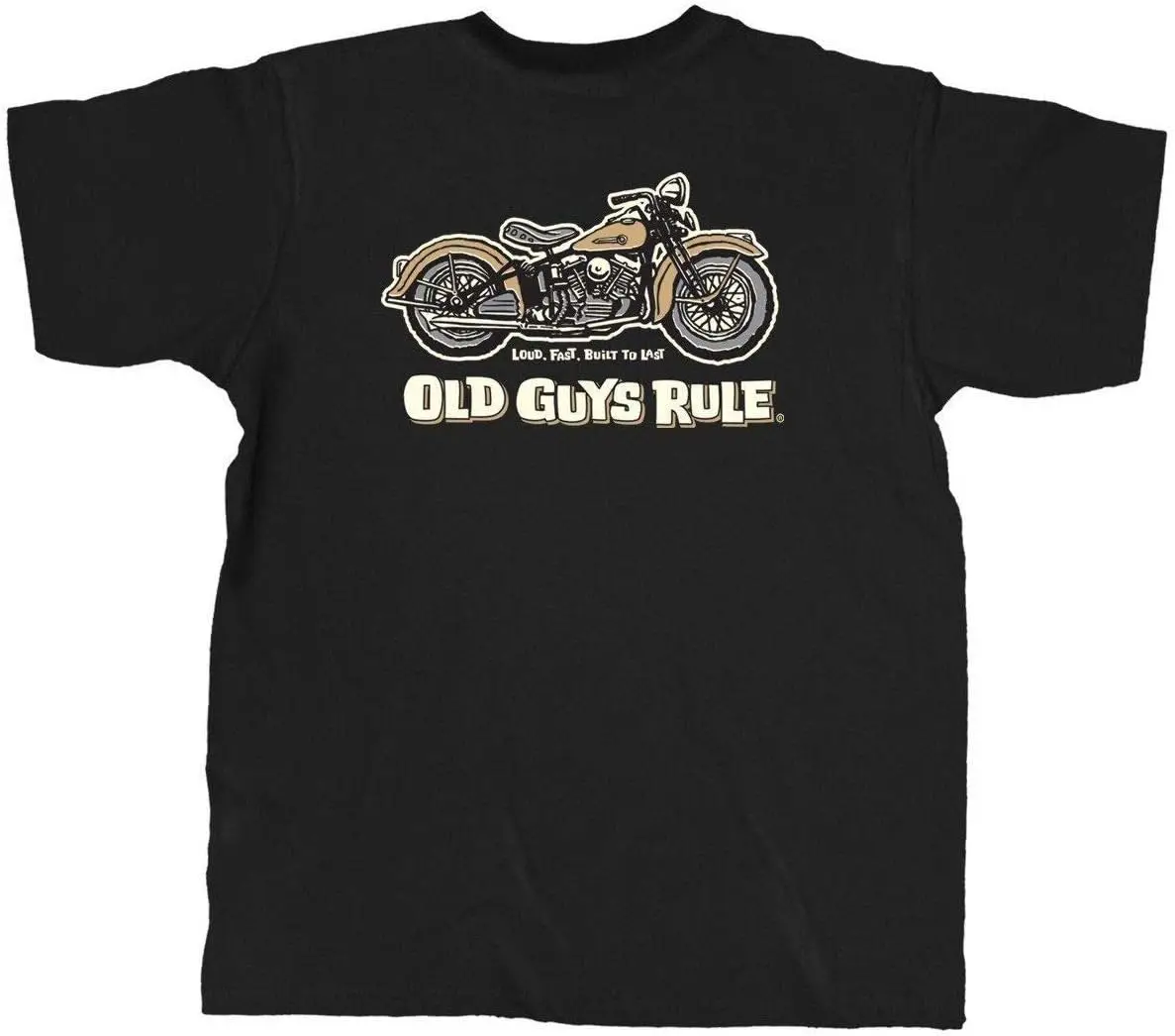 

OLD GUYS RULE Men's Graphic T-Shirt, Panhead - Father's Day, Birthday Gift - Funny Novelty Tee for Motorcycle Riders, Bikers