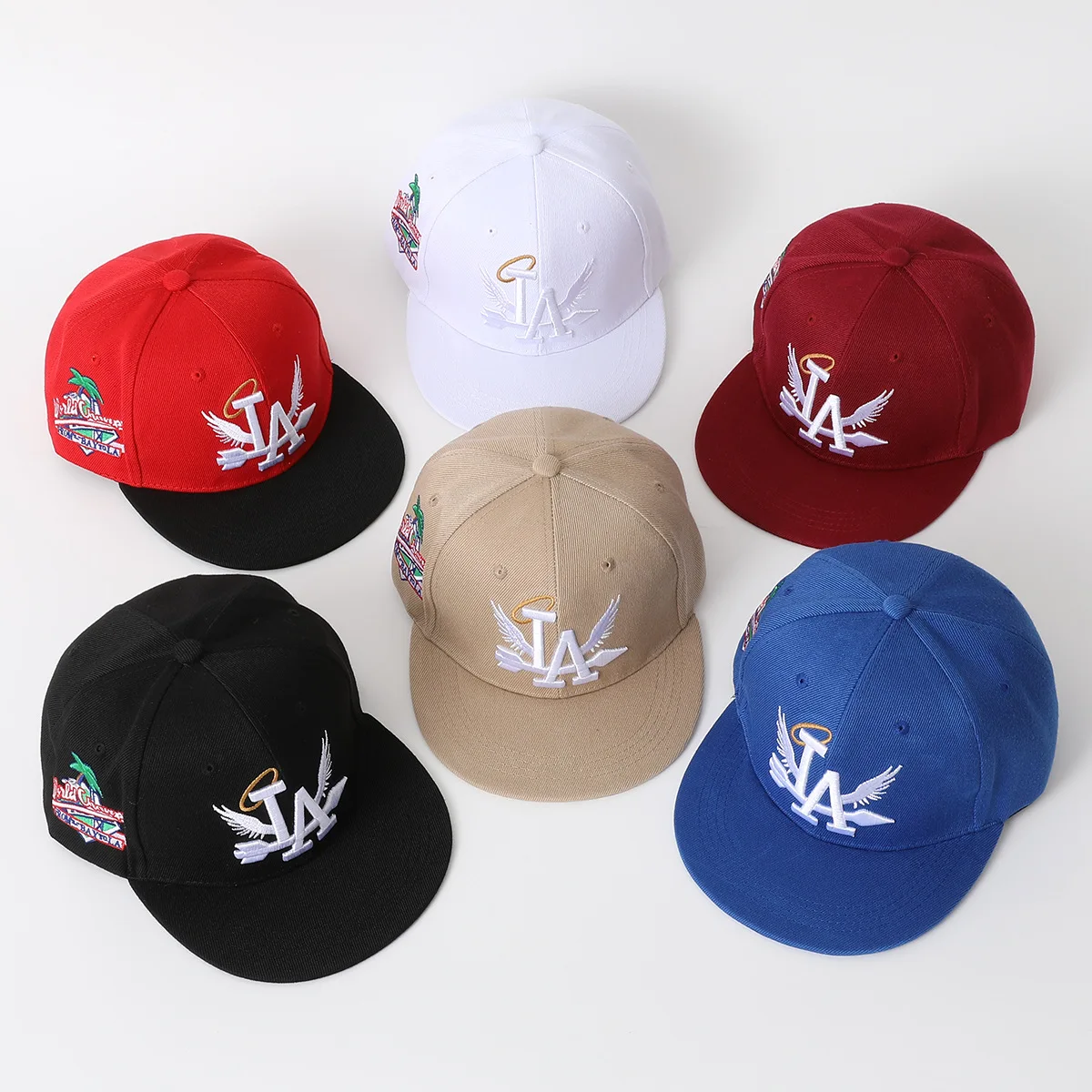 جديد إلكتروني الجناح نمط الجانب شجرة جوز الهند التطريز أزياء عالية الجودة Snapback الرجال تنوعا عارضة قبعة بيسبول