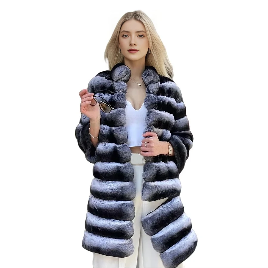 

Шуба из натурального меха, женская шуба из натурального меха кролика рекс, бестселлер, длинная теплая зимняя верхняя одежда