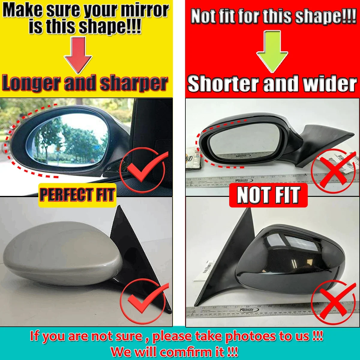 2xMirror Cover E90 Car Side Door Rearview Side Mirror Cover Cap For BMW E90 E91 2005-2007 E92 E93 2006-2009 M3 Style E80 E81 E87