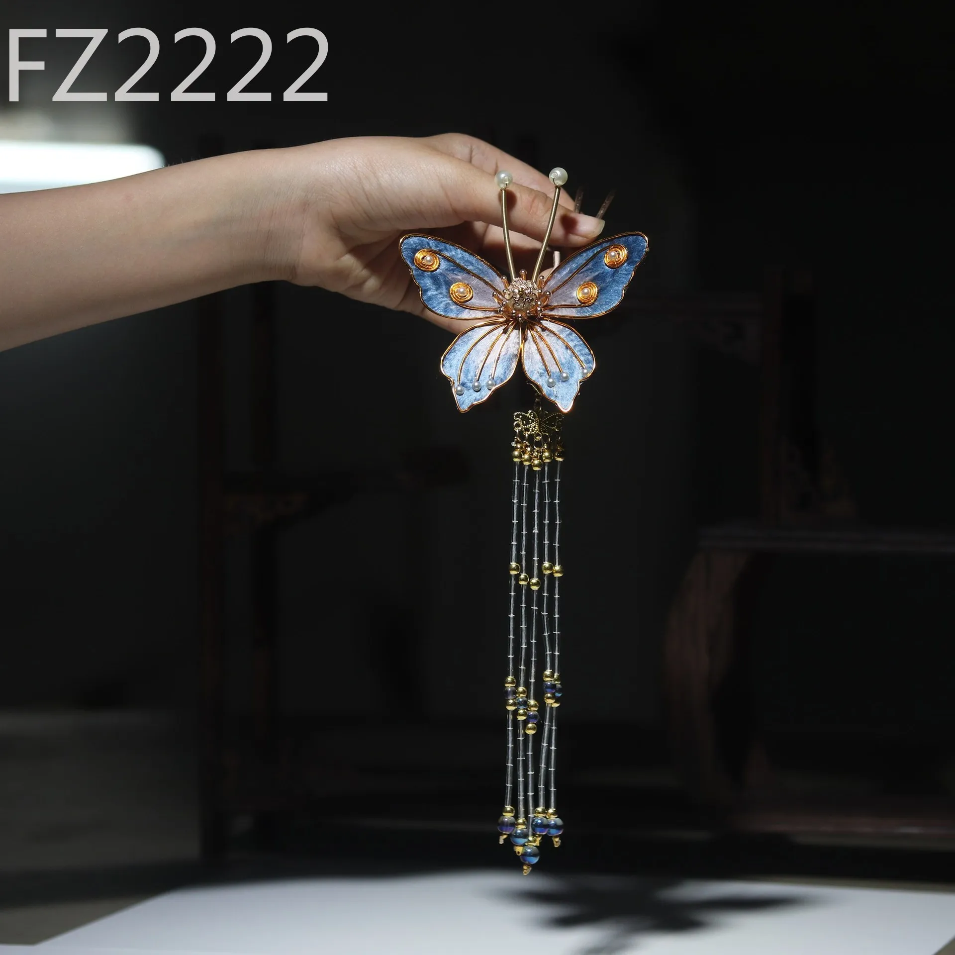 cultural heritage fluff ancient style swinging hairpin Ming Hanfu with women\'s bun headgear embellishment hair accessories