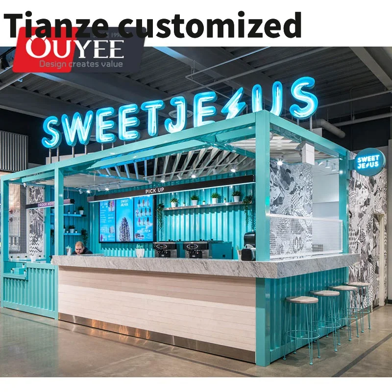 

Customized-luxury coffee shop cafe equipment display table with high quality coffee store Cabinet kiosk