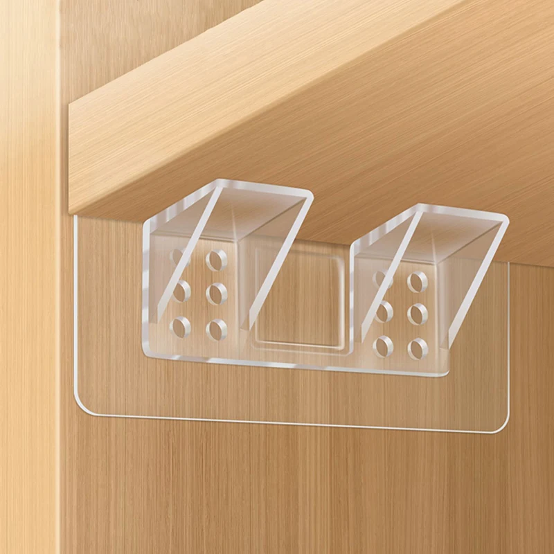 2/4/8Pcs Adhesive Shelf Support Pegs For Kitchen Bedroom Closet Cabinet Shelf Support Clips Wall Hanger Sticker Bracket Holder